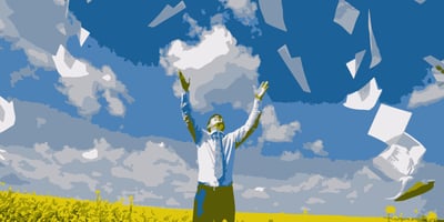 man in front of clouds