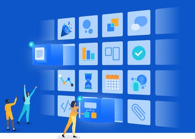 people standing in front of a virtual whiteboard