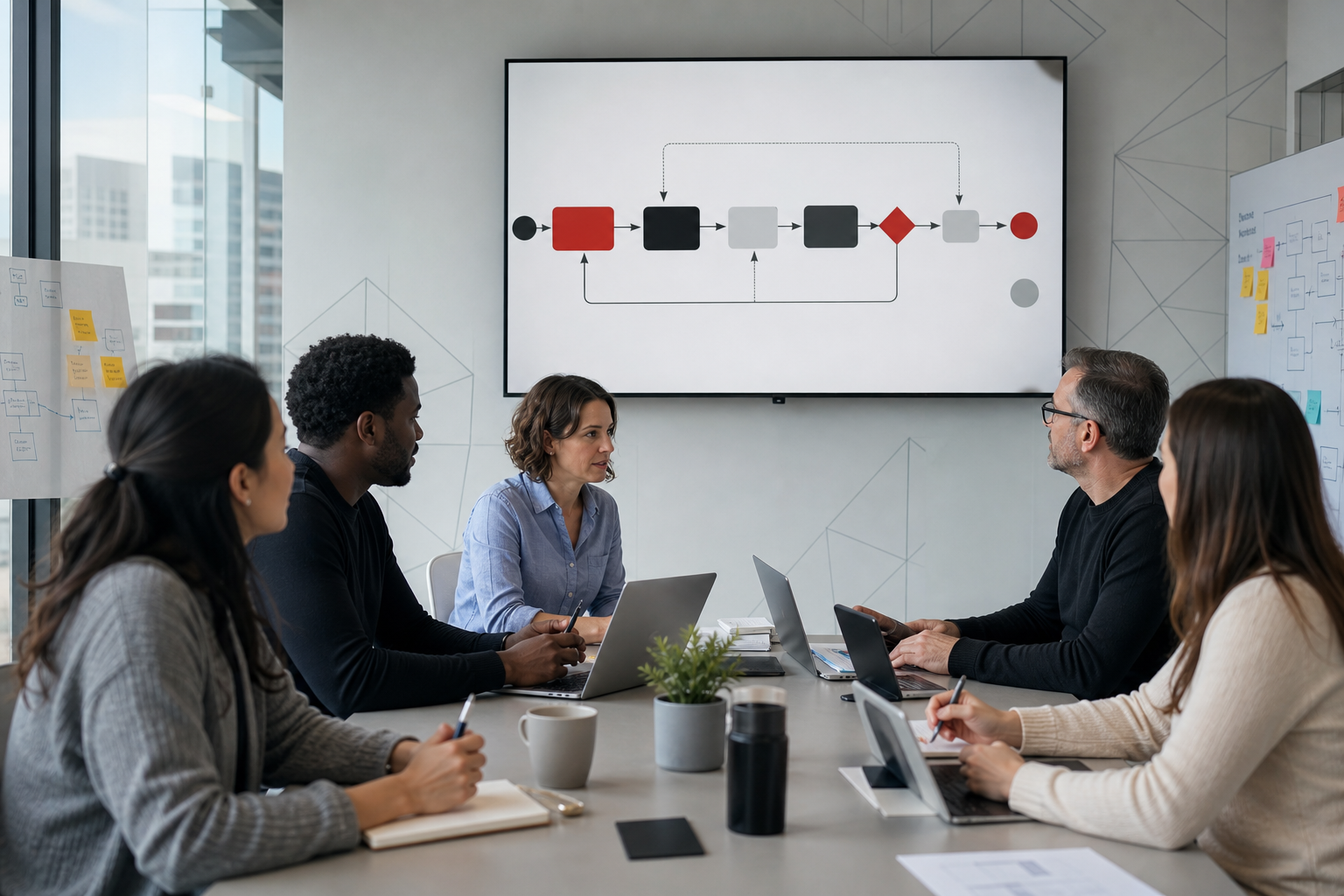 Jira Service Management consulting group in a boardroom